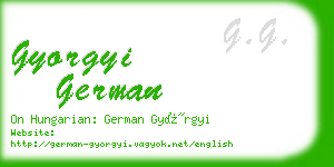 gyorgyi german business card